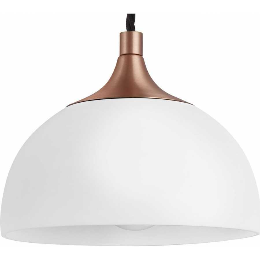 Industville Chelsea Opal Glass Dome Pendant Light - Copper Holder