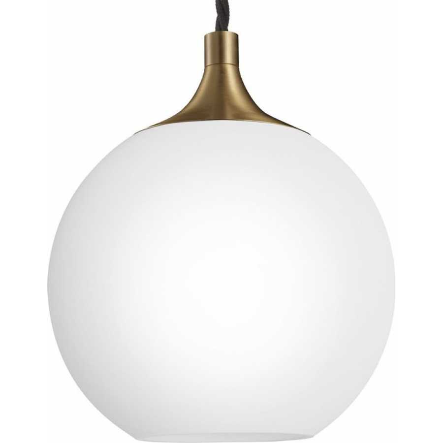 Industville Chelsea Opal Glass Globe Pendant Light - 7 Inch - Brass Holder