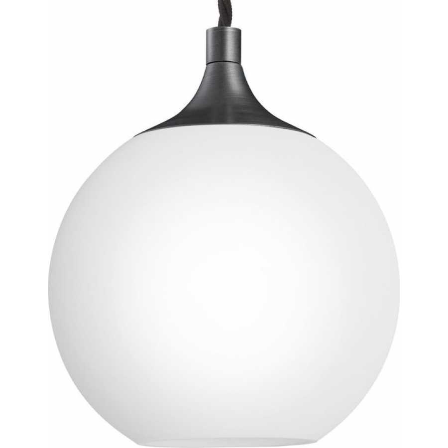 Industville Chelsea Opal Glass Globe Pendant Light - 7 Inch - Pewter Holder