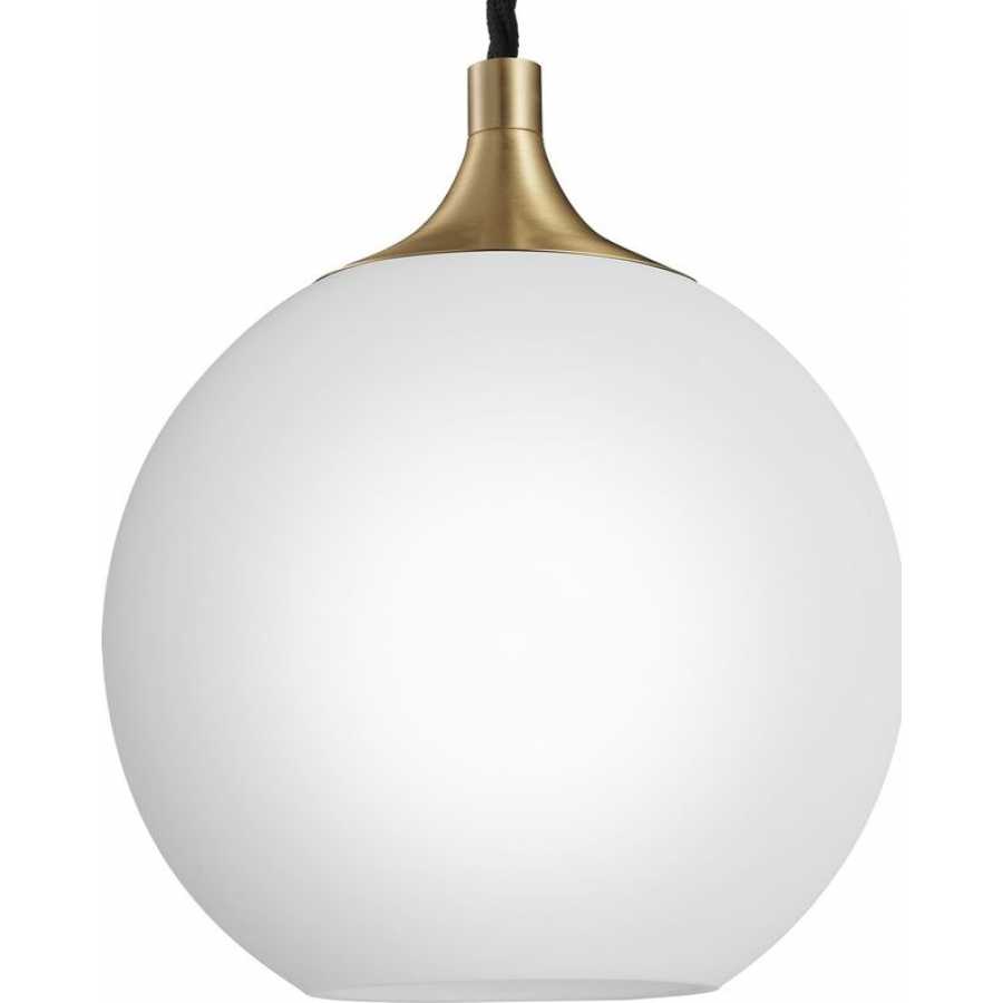 Industville Chelsea Opal Glass Globe Pendant Light - 9 Inch - Brass Holder