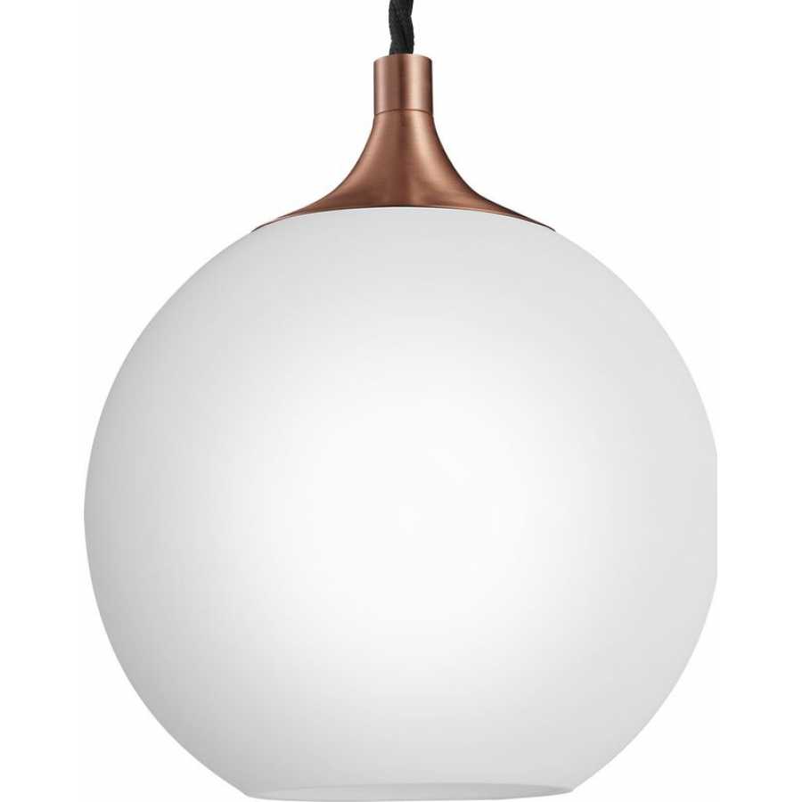 Industville Chelsea Opal Glass Globe Pendant Light - 9 Inch - Copper Holder