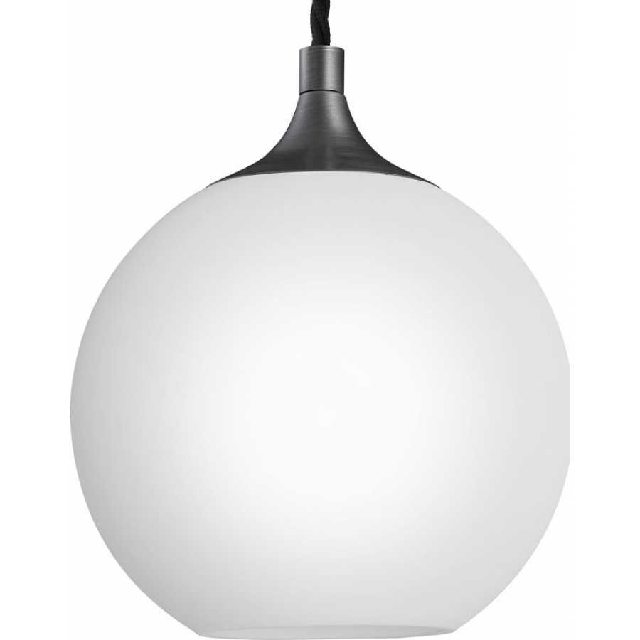 Industville Chelsea Opal Glass Globe Pendant Light - 9 Inch - Pewter Holder