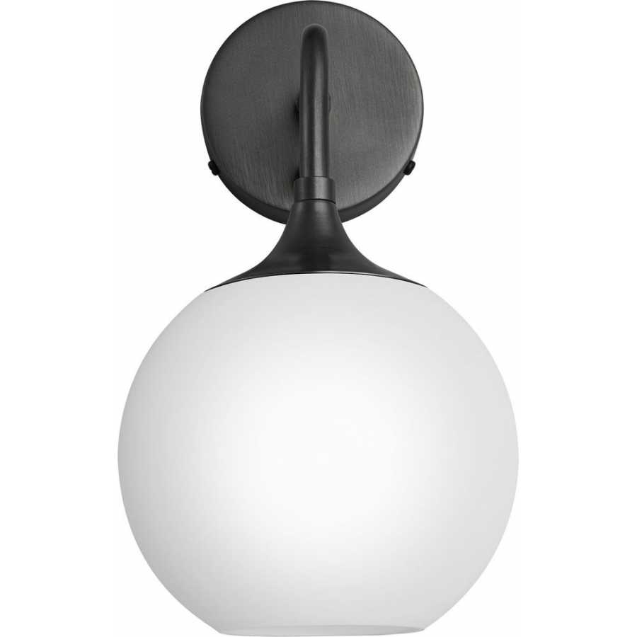 Industville Chelsea Opal Glass Globe Wall Light - Pewter Holder