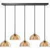 Industville Chelsea Tinted Glass Dome Cluster Pendant Light - 5 Wire - Amber