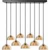 Industville Chelsea Tinted Glass Dome Cluster Pendant Light - 9 Wire - Amber