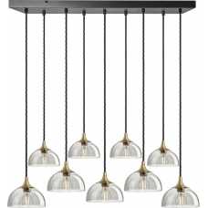 Industville Chelsea Tinted Glass Dome Cluster Pendant Light - 9 Wire - Smoke Grey
