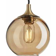 Industville Chelsea Tinted Glass Globe Pendant Light - 7 Inch - Amber