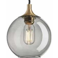 Industville Chelsea Tinted Glass Globe Pendant Light - 7 Inch - Smoke Grey