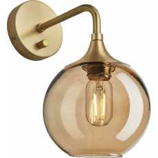 Industville Chelsea Tinted Glass Globe Wall Light - 7 Inch - Amber