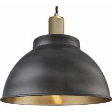 Industville Knurled Dome Pendant Light - 13 Inch - Pewter & Brass