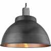 Industville Knurled Dome Pendant Light - 13 Inch - Pewter & Copper