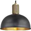 Industville Knurled Dome Pendant Light - 8 Inch - Pewter & Brass