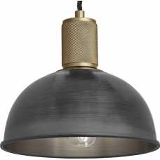 Industville Knurled Dome Pendant Light - 8 Inch - Pewter