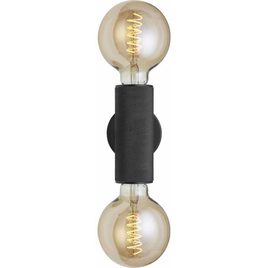 Industville Knurled Edison Double Wall Light - Matte Black