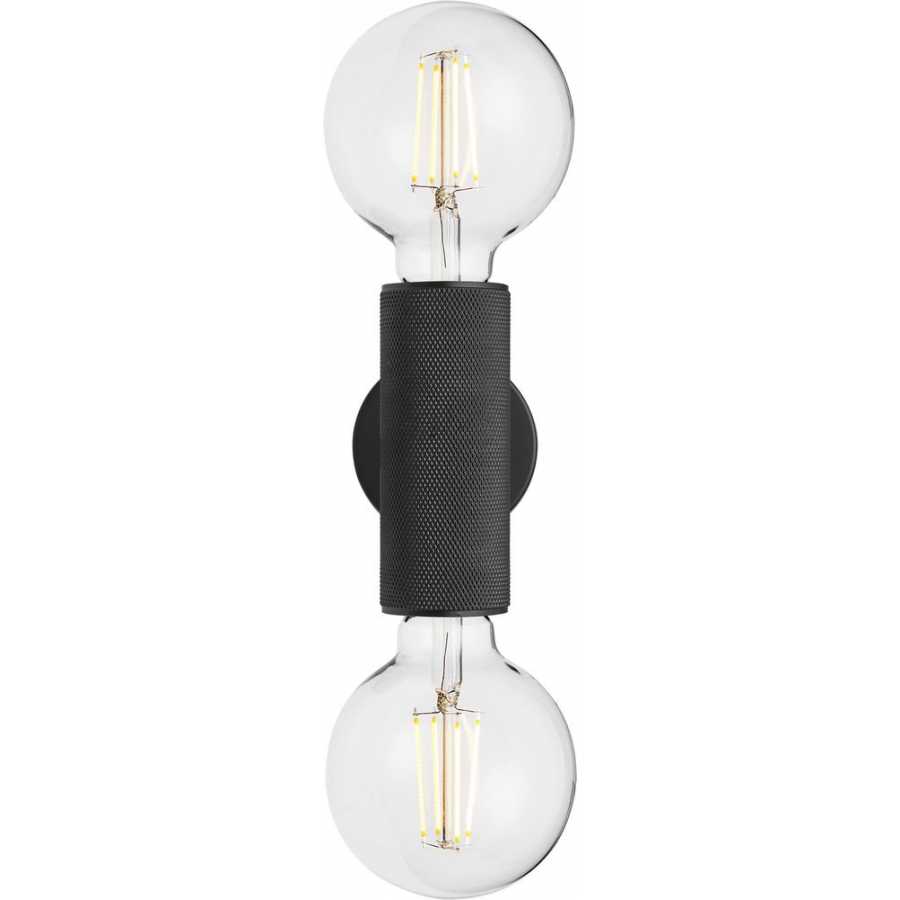 Industville Knurled Edison Double Wall Light - Matte Black