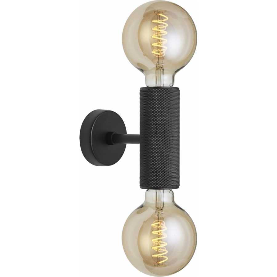 Industville Knurled Edison Double Wall Light - Matte Black