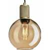 Industville Knurled Tinted Glass Globe Pendant Light - 7 Inch - Amber