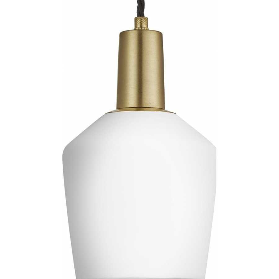 Industville Sleek Cylinder Opal Glass Schoolhouse Pendant Light - Brass Holder