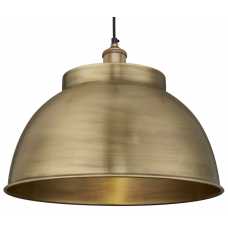 Industville Brooklyn Dome Pendant Light - 17 Inch - Brass