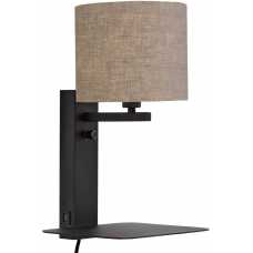Its About RoMi Florence Wall Light With Shade - Black & Dark Linen