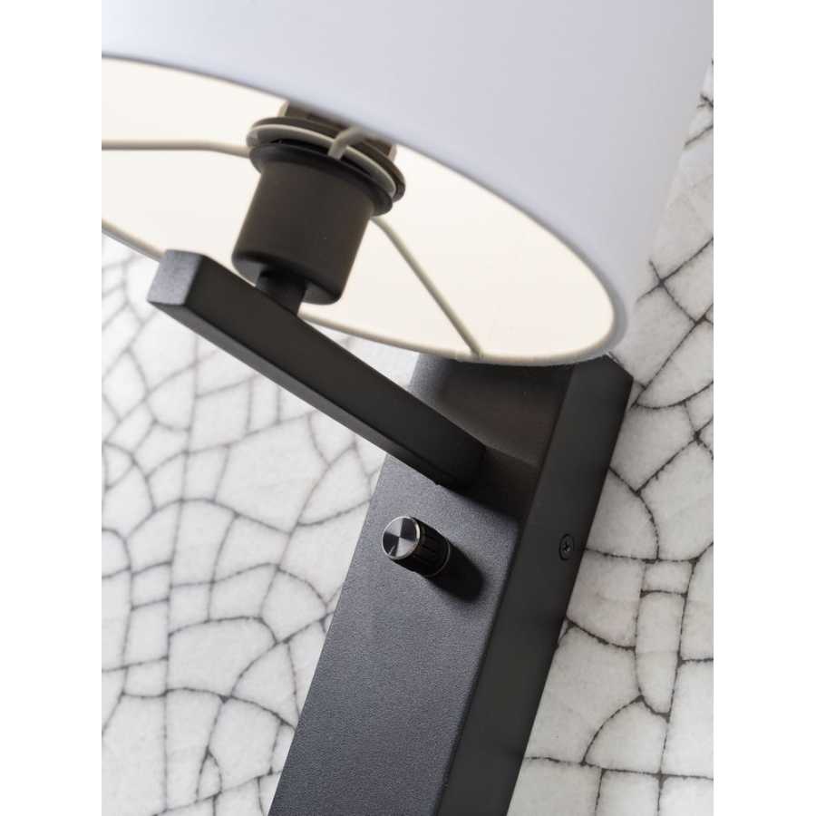 Its About RoMi Florence Wall Light With Shade - Black & Dark Linen - Small