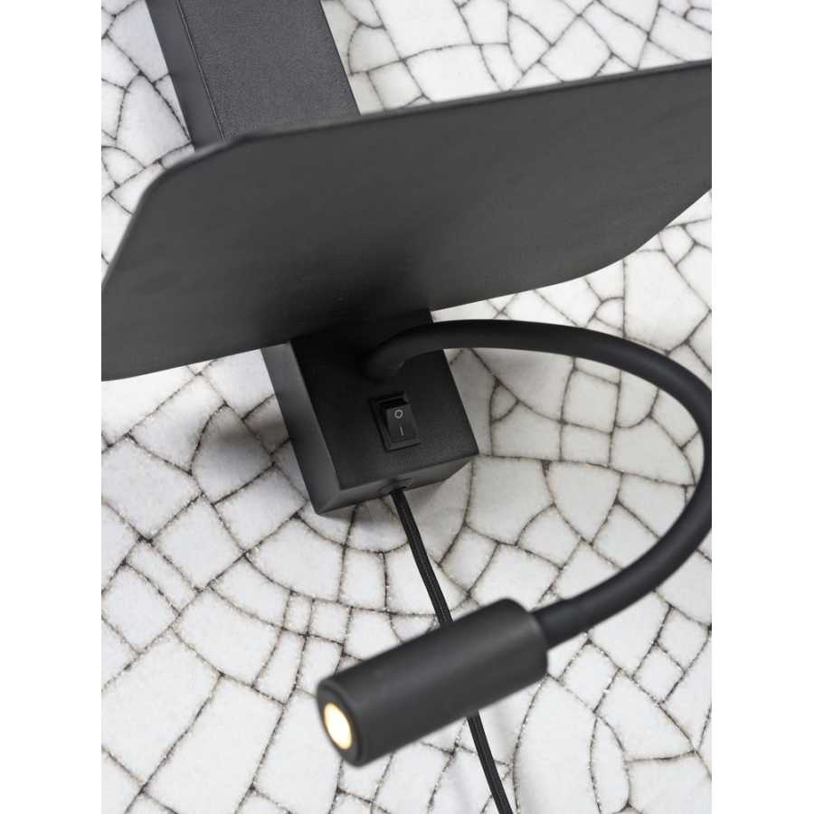 Its About RoMi Florence Wall Light With Shade - Black & Light Linen - Large