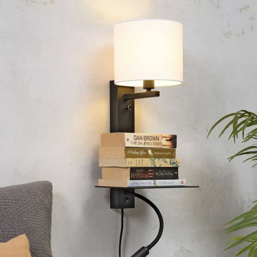 Its About RoMi Florence Wall Light With Shade - Black & White - Large