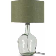 Good&Mojo Murano Table Lamp - Clear & Forest Green