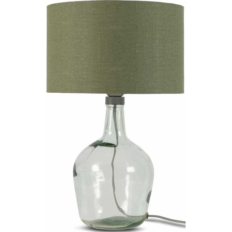 Good&Mojo Murano Table Lamp - Clear & Forest Green
