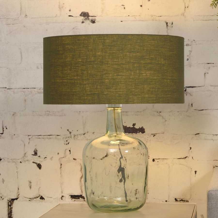 Good&Mojo Murano Table Lamp - Clear & Forest Green - Large