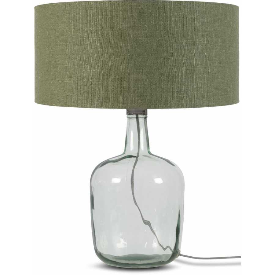 Good&Mojo Murano Table Lamp - Clear & Forest Green - Large