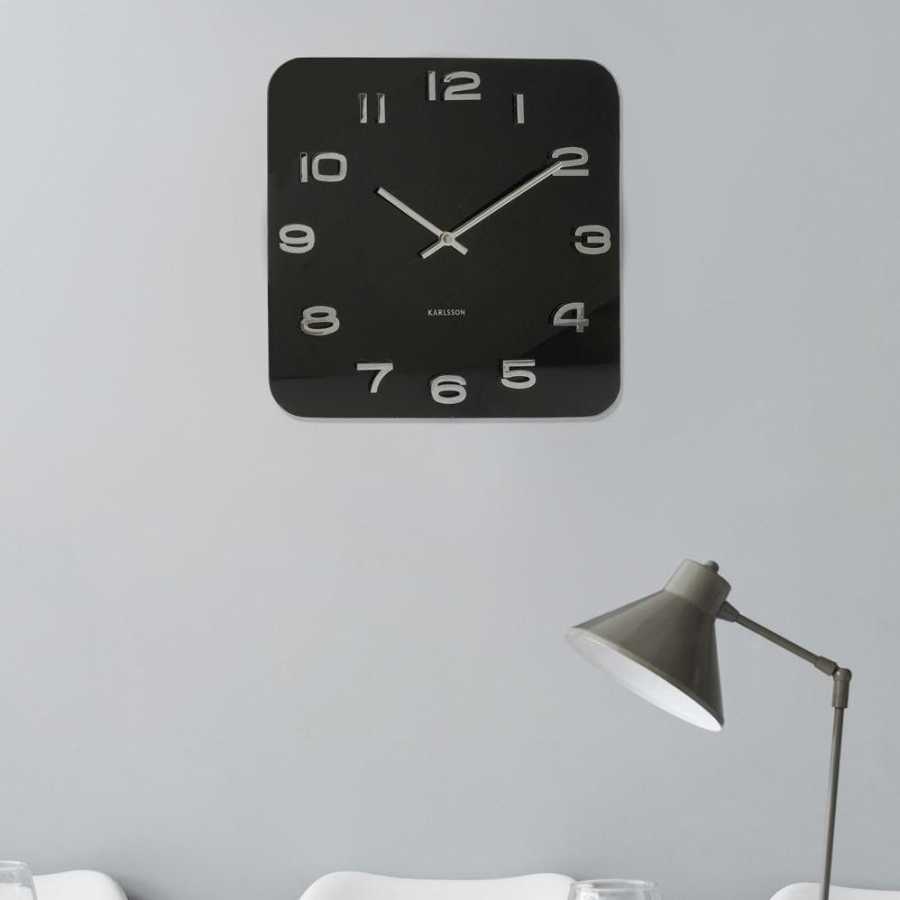 Karlsson Vintage Square Wall Clock - Black