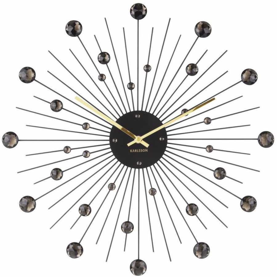 Karlsson Sunburst Wall Clock - Black - Large