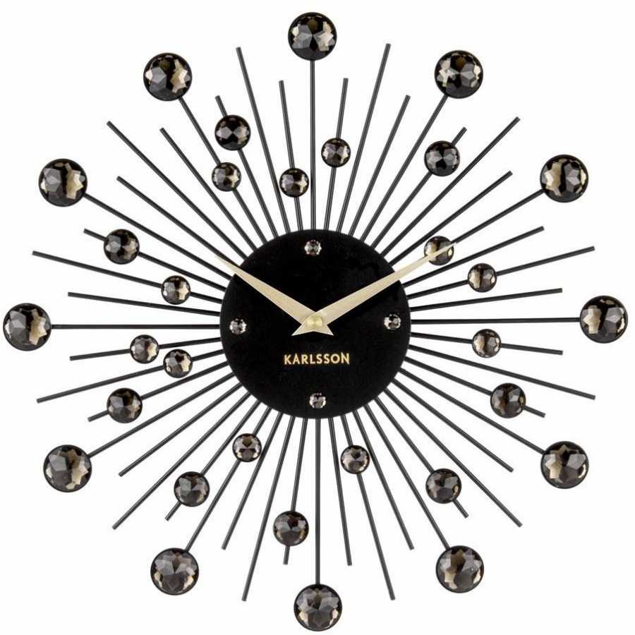 Karlsson Sunburst Wall Clock - Black - Small