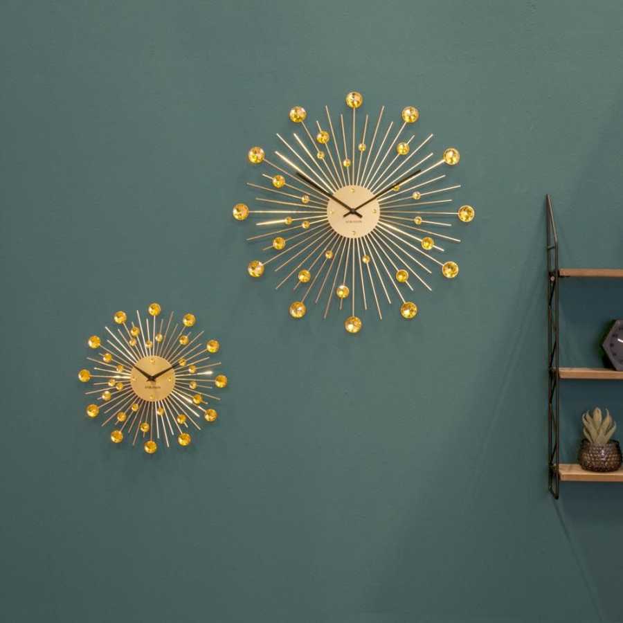 Karlsson Sunburst Wall Clock - Gold - Small
