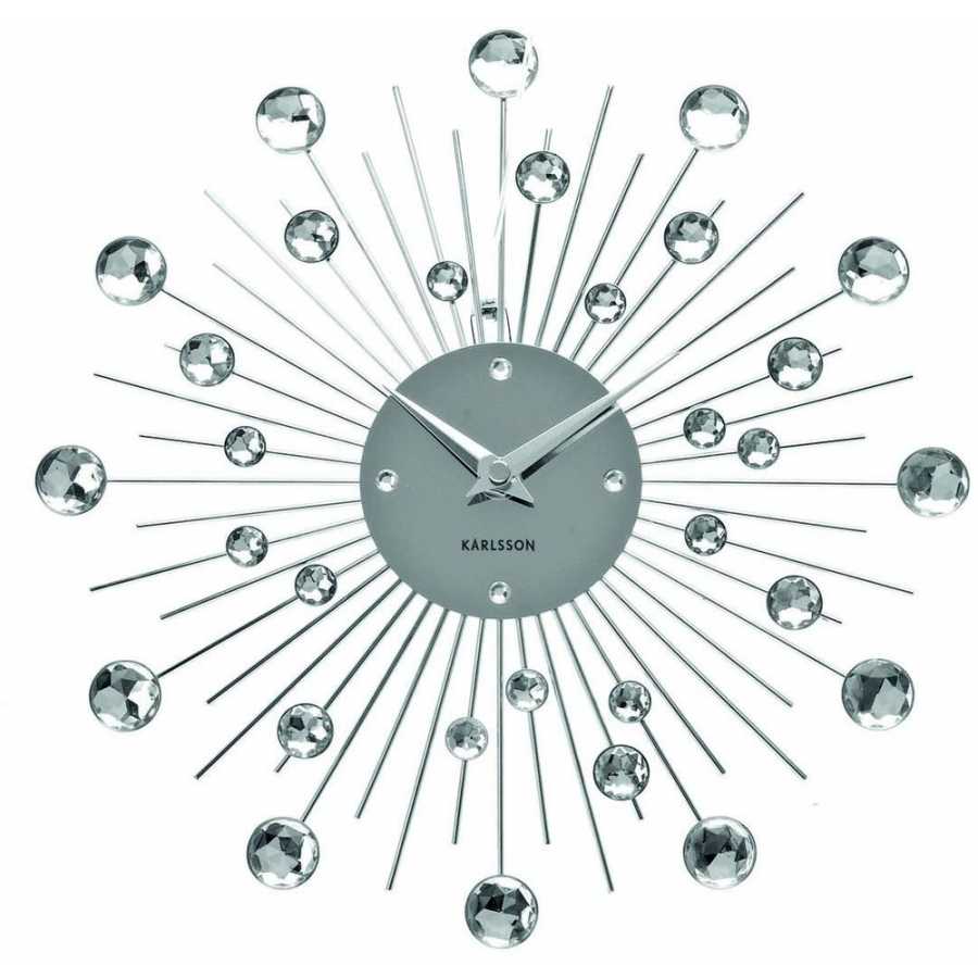 Karlsson Sunburst Wall Clock - Silver - Small