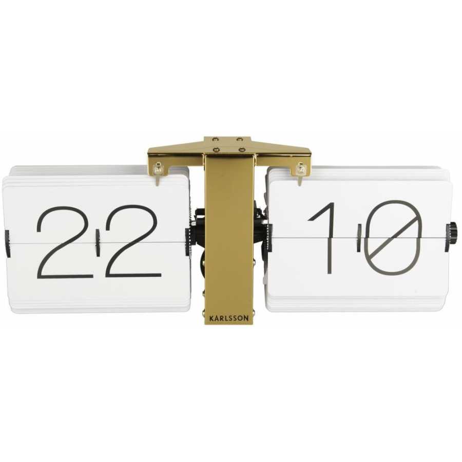 Karlsson Flip Table & Wall Clock - White & Gold