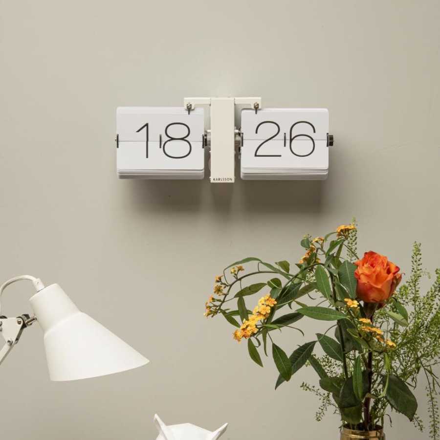 Karlsson Flip Table & Wall Clock - White