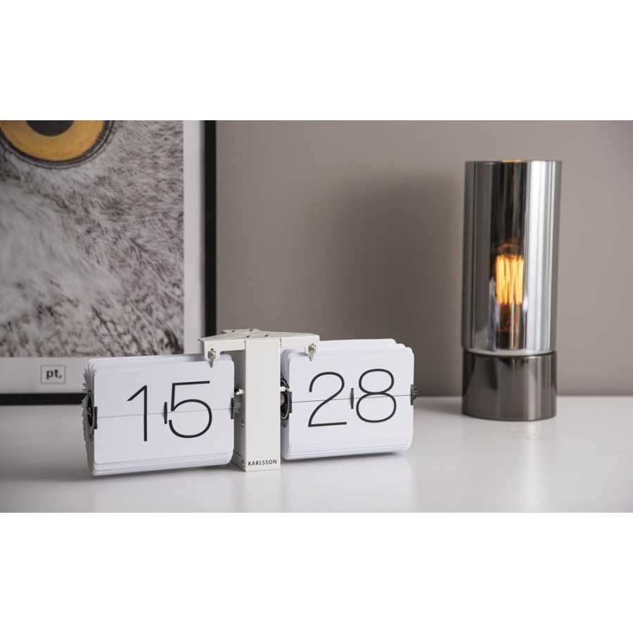 Karlsson Flip Table & Wall Clock - White