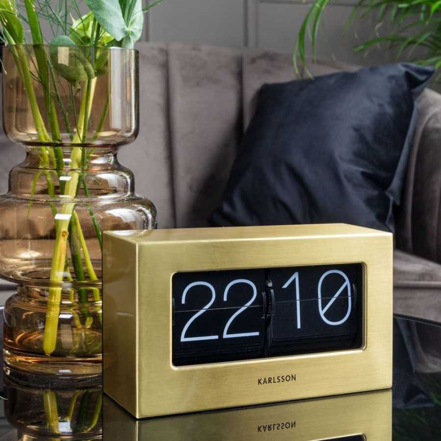 Karlsson Flip Table & Wall Clock - Gold Plated