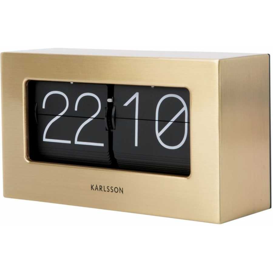 Karlsson Flip Table & Wall Clock - Gold Plated