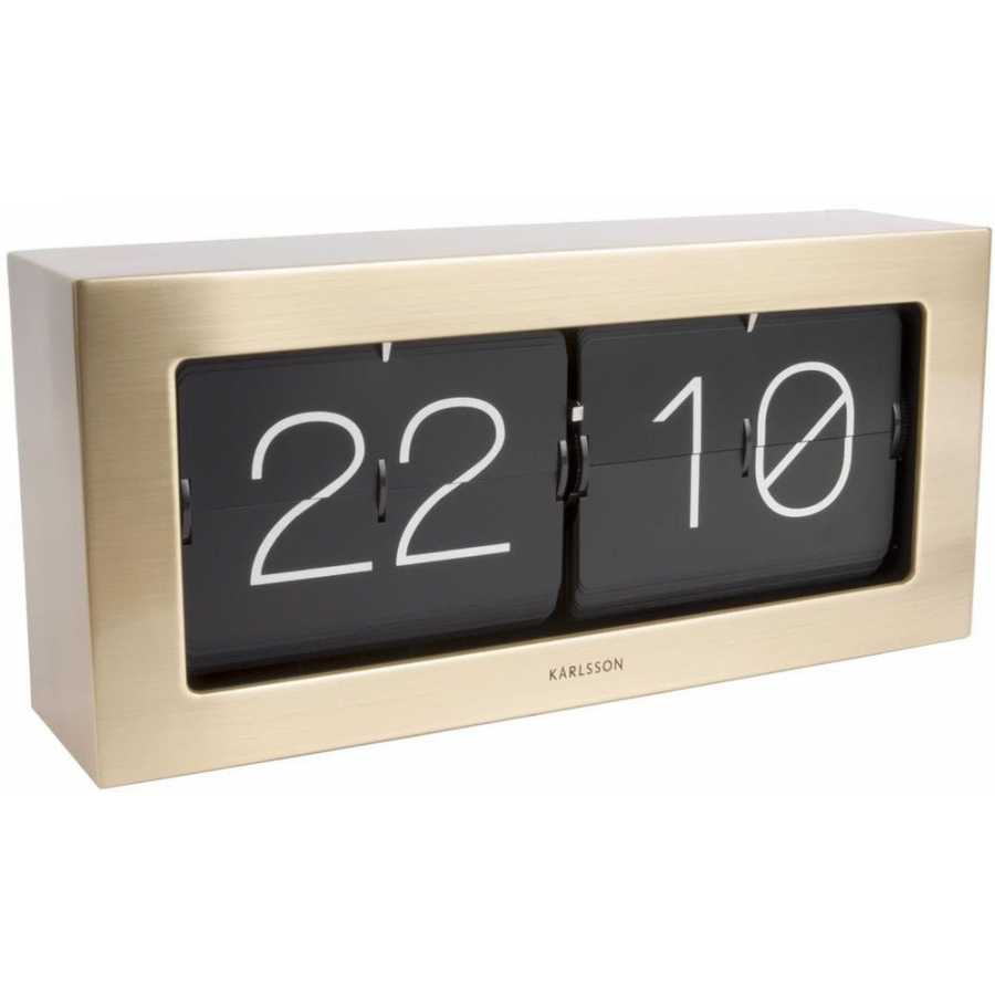 Karlsson Boxed Flip Table & Wall Clock - Brushed Gold