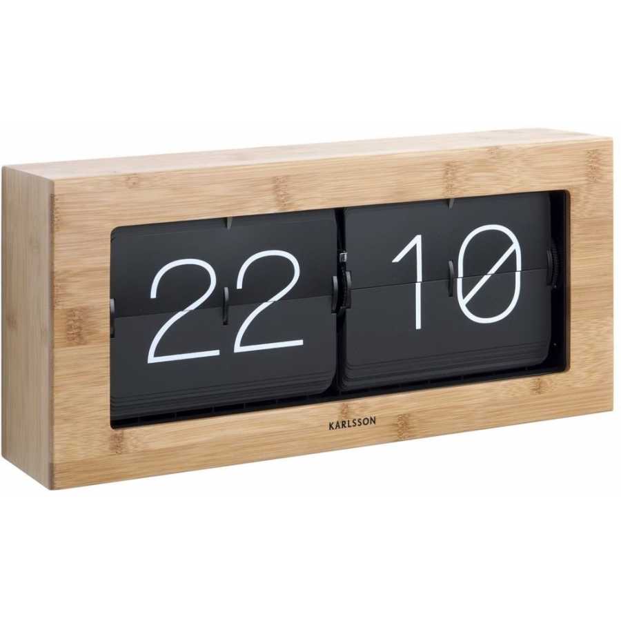 Karlsson Boxed Flip Table & Wall Clock - Bamboo - Large