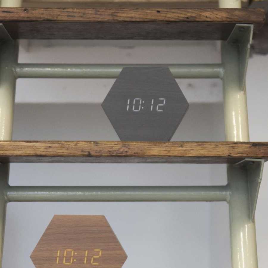 Karlsson Hexagon Alarm Table Clock - Black