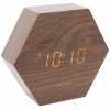 Karlsson Hexagon Alarm Table Clock - Dark Wood