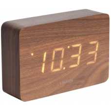 Karlsson Not Square Alarm Table Clock - Dark Wood