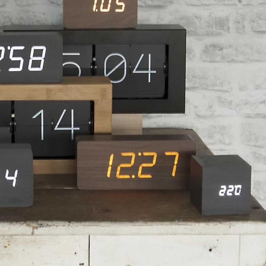 Karlsson Mini Cube Alarm Table Clock - Black