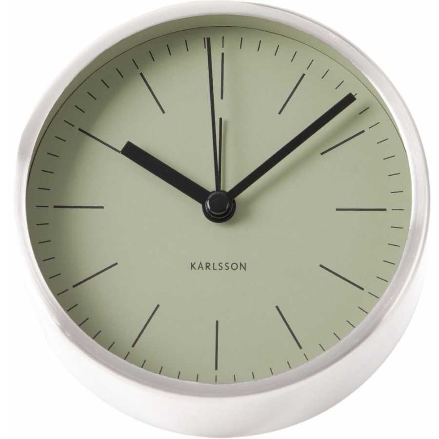Karlsson Minimal Alarm Table Clock - Olive Green