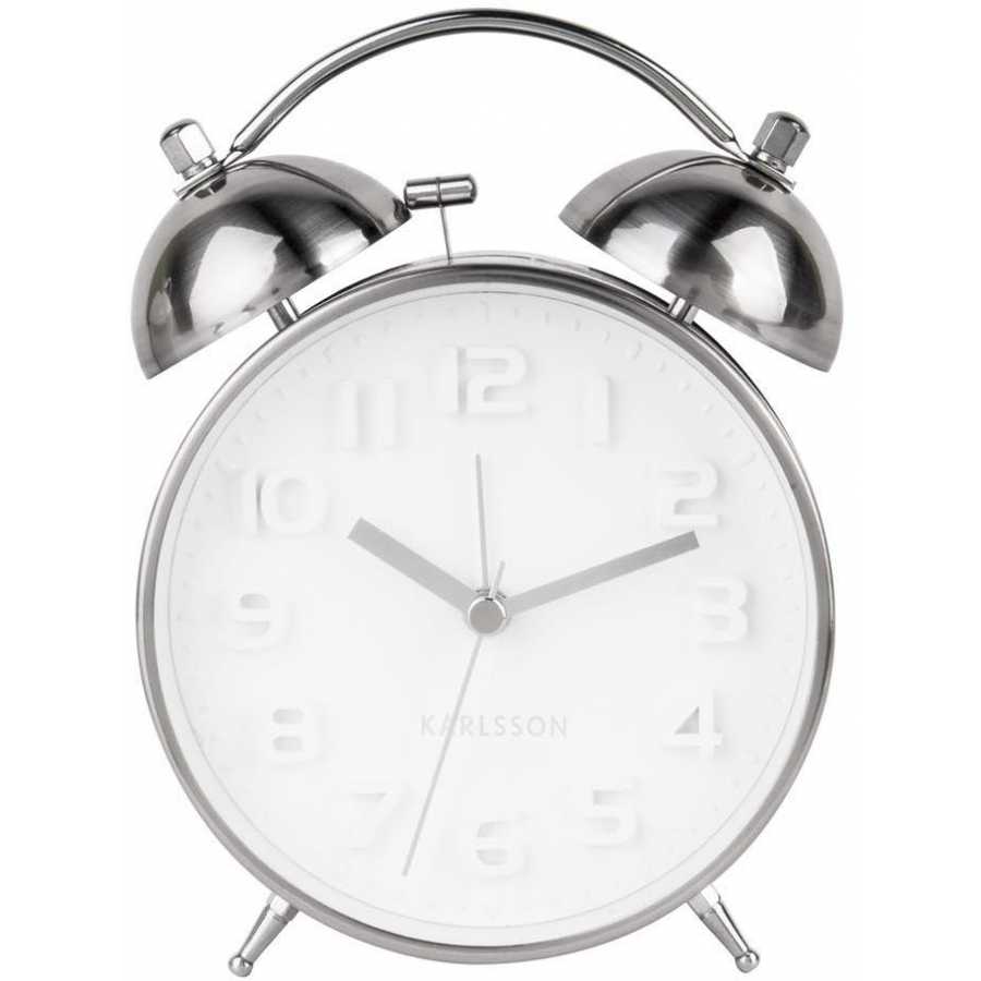 Karlsson Mr Alarm Table Clock - Silver