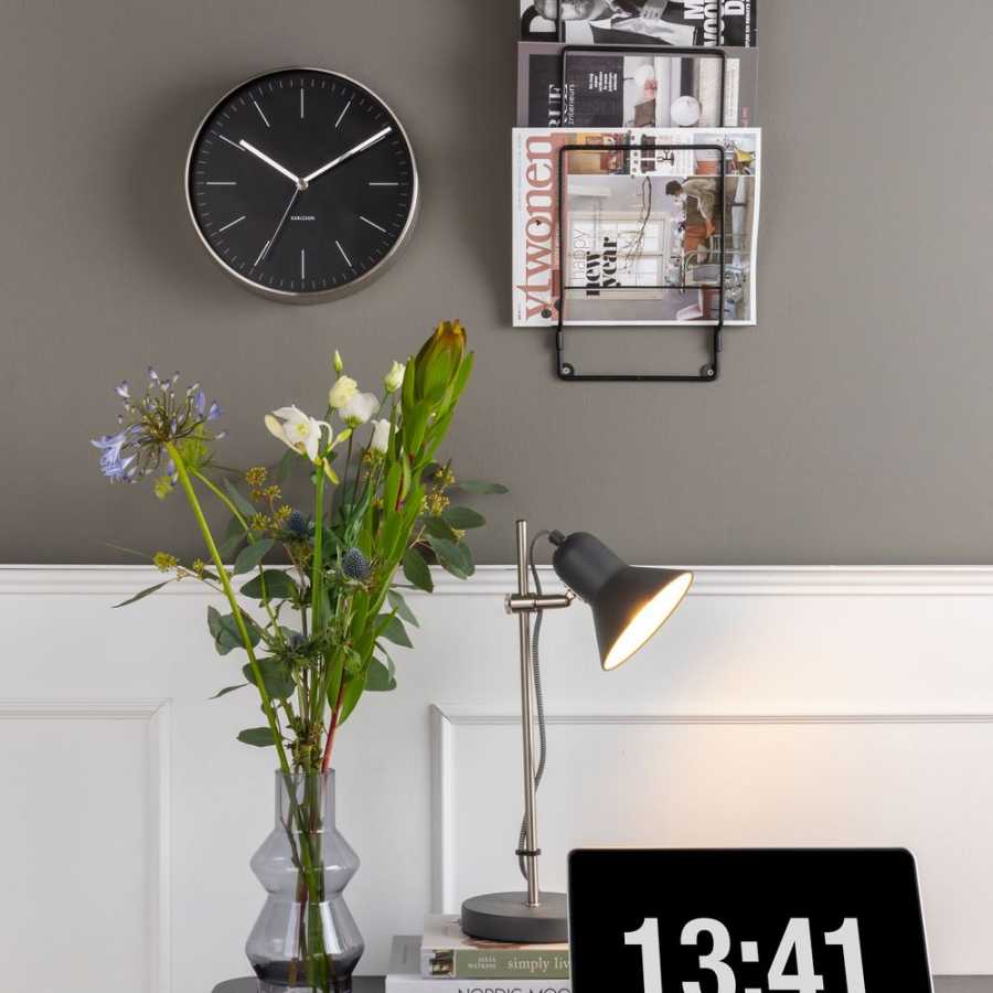 Karlsson Minimal Wall Clock - Black & Nickel